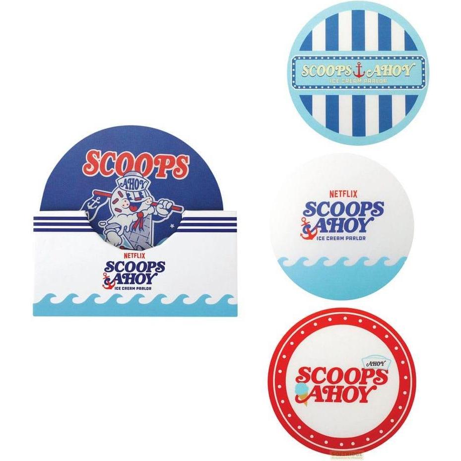 Cinereplicas, Sottobicchiere + Sottopentola, Stranger Things: Sottobicchieri Scoops Ahoy (4 Pezzi) (4 X, Sottobicchiere In Vetro)