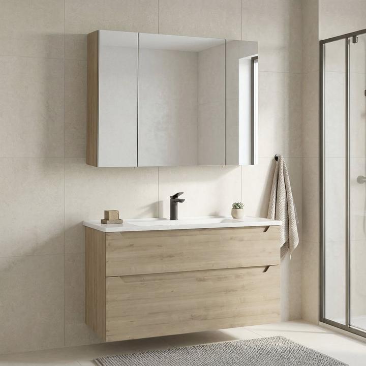 Produktbild Homitis Messina 100 v2 Bathroom Cabinet With Sink & Mirror Set (2 Pieces)