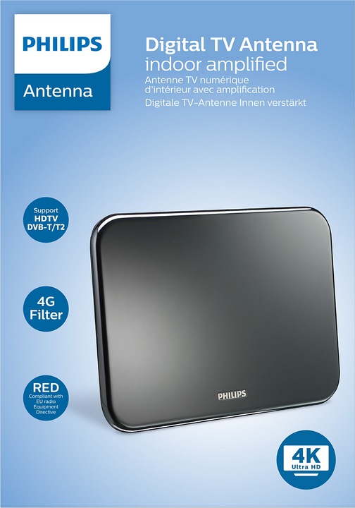 Actual product image Philips Digital TV Antenna SDV6224/12 (Flat antenna, 42 dB, UKW / MW / LW)