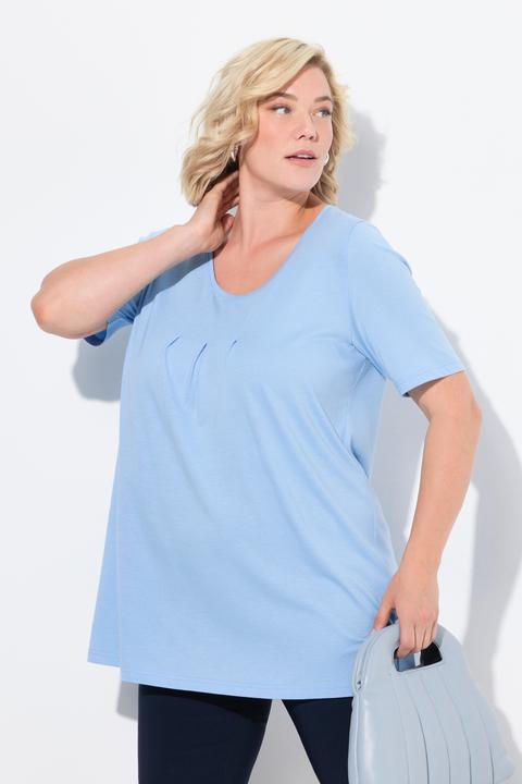 Actual product image Ulla Popken Essential Front Pleat Tee (50, 52)