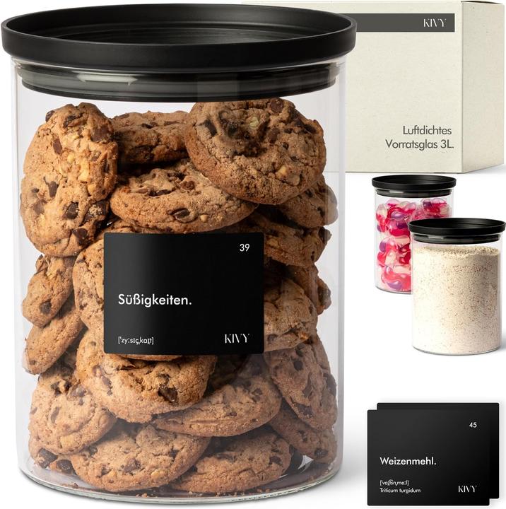 Kivy Grosses Vorratsglas mit Deckel (3 l)