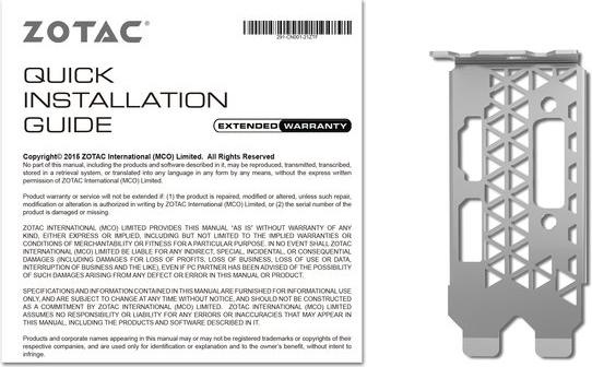 Produktbild Zotac GeForce GTX 1050 Low Profile (4 GB)