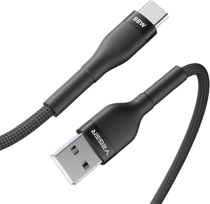 Produktbild Veger Cable Cable USB A to Typ C PD 11V 6A 66W AC04 1,2 m black (1.20 m, USB 2.0, 66 W)