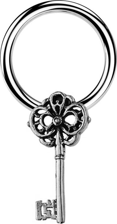 Produktbild Star Piercing Micro Closure Ring silber Schlüssel silber (Messing, Chirurgenstahl 316L)