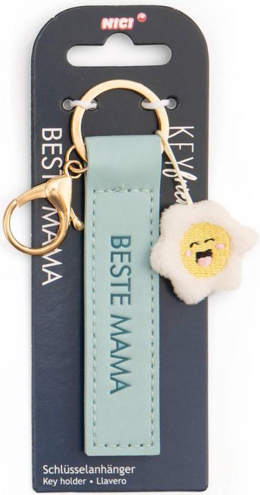Actual product image Magni NICI Schlüsselanhänger Beste Mama Kunstlederband mit Blume türkis 10cm