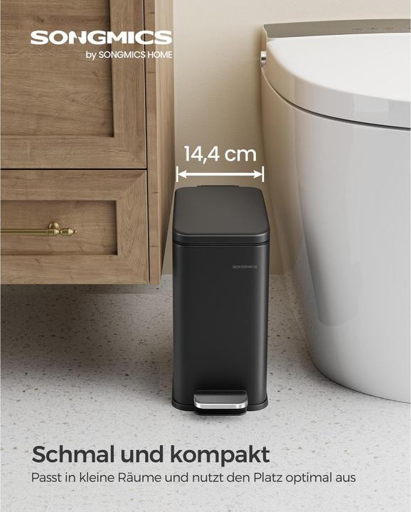 Image du produit Songmics Kosmetikeimer 5 l, Schwarz, Anzahl Behälter: 1 (5 l)