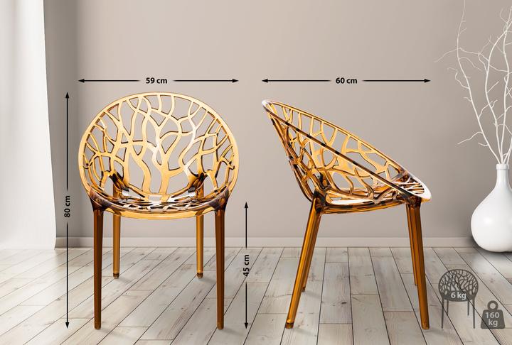 Actual product image CLP CRYSTAL stacking chair, amber