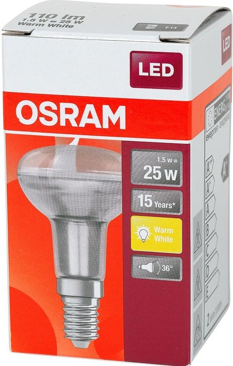 Actual product image Osram Star R50 (E14, 1.50 W, 110 lm, 1 x, F)