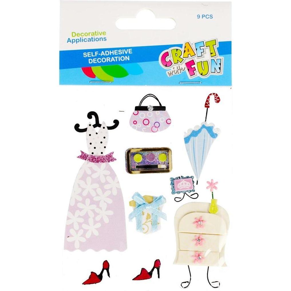 Craft with Fun, Sticker, Garderobensticker Deko 9 Stk