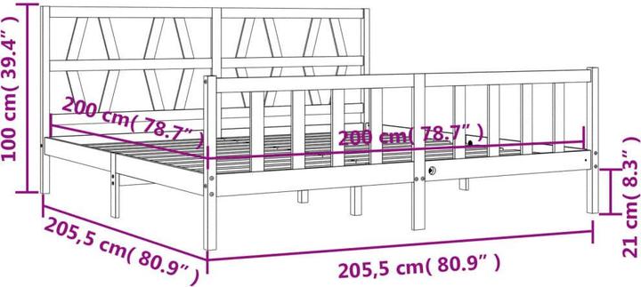 Actual product image vidaXL Bettrahmen (200 x 200 cm)