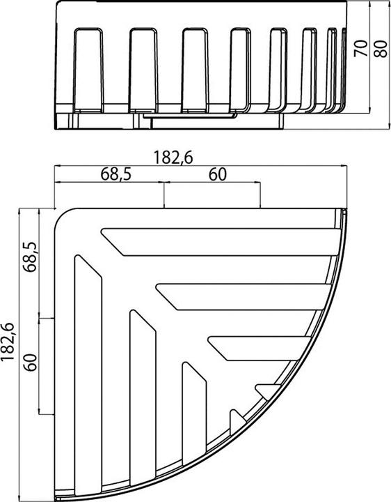 Actual product image Emco SYSTEM 2 corner wall basket, corner dimension 180mm chrome
