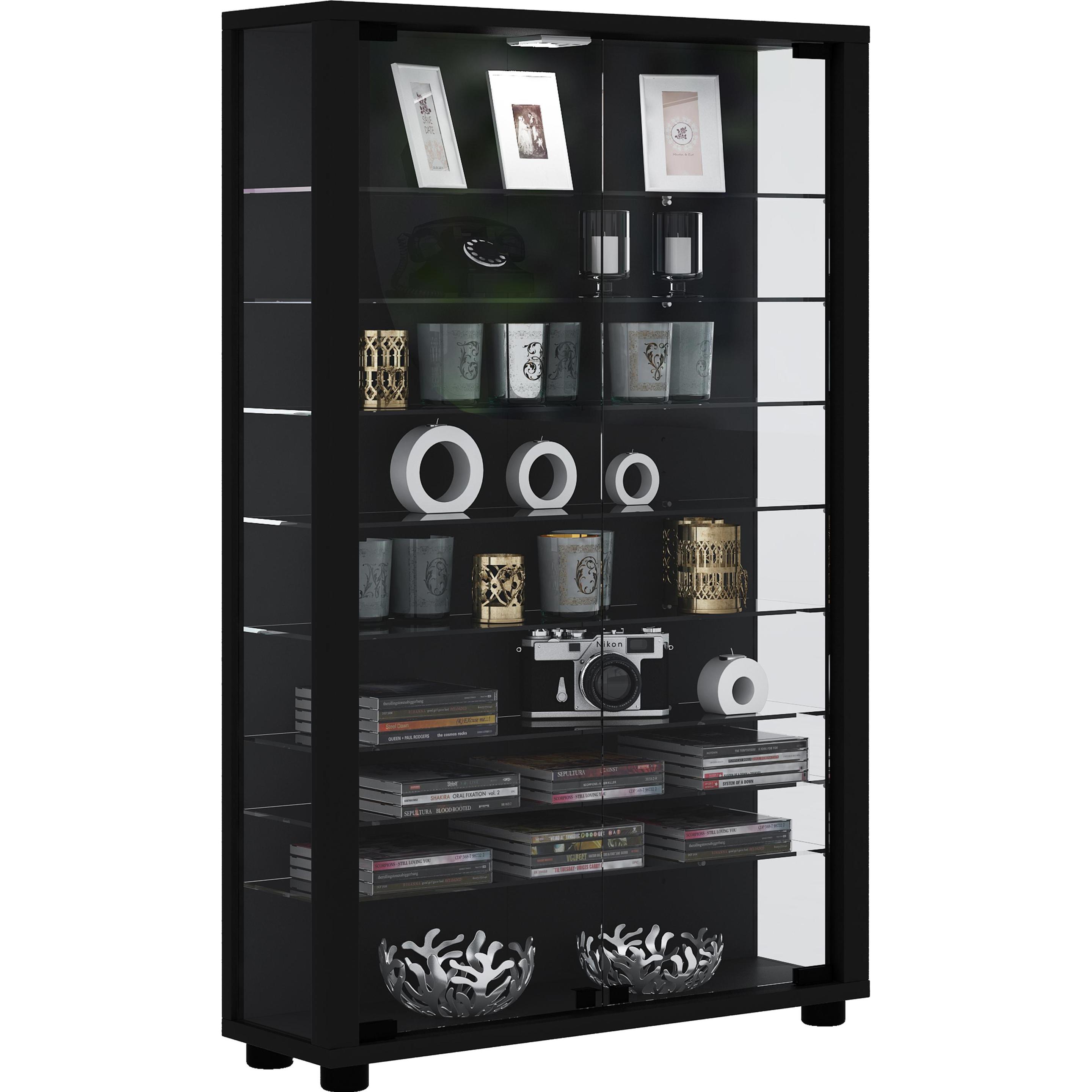 Thumbnail - VCM, Vitrine + Buffetschrank, Sammel Stand Vitrine Holz Glas Lumo Mini (59 x 18 x 90 cm)