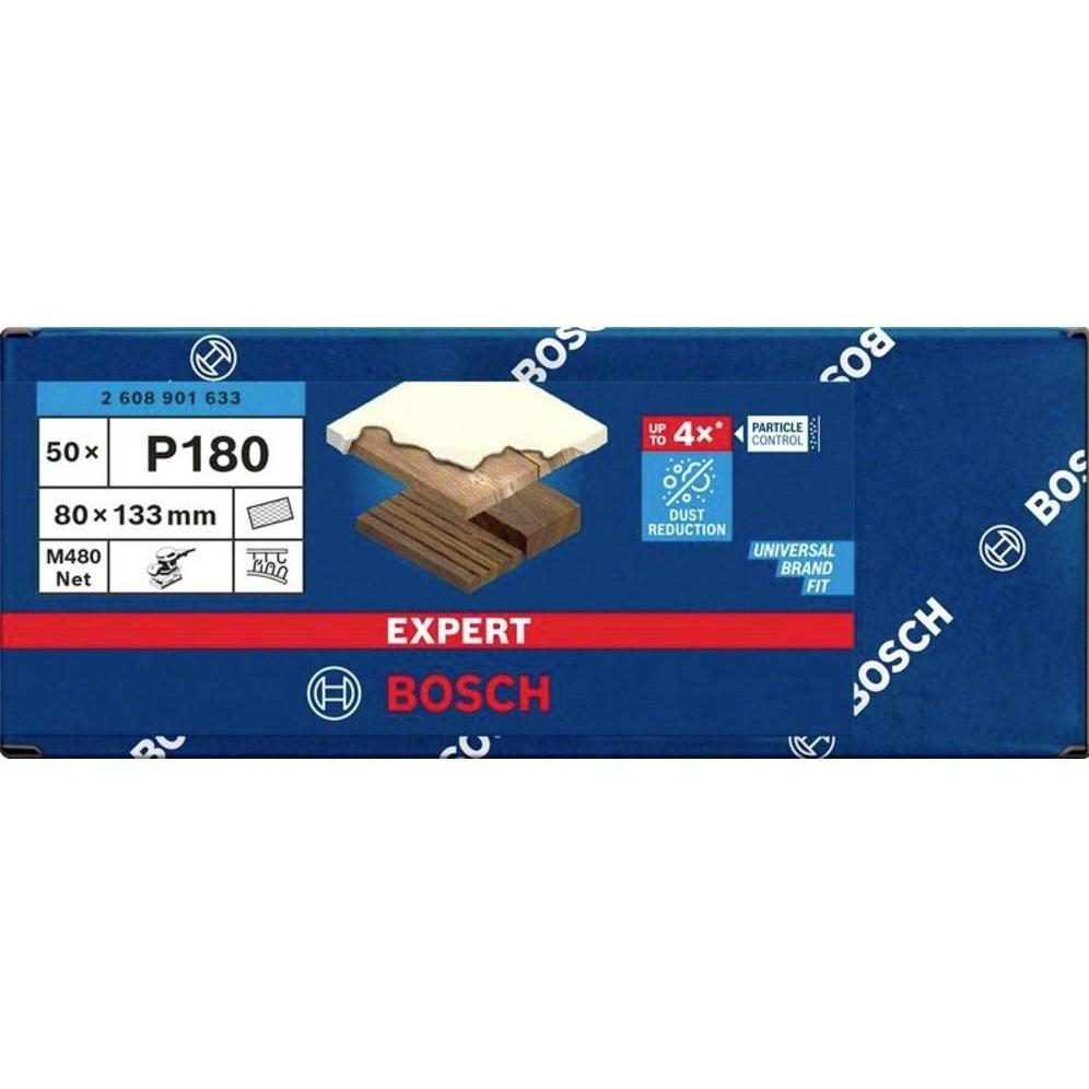 Thumbnail - Bosch Professional Zubehör, Schleifmittel, EXPERT M480 Schleifnetz, 80 x 133 mm, G 180, 50 Stück (180)
