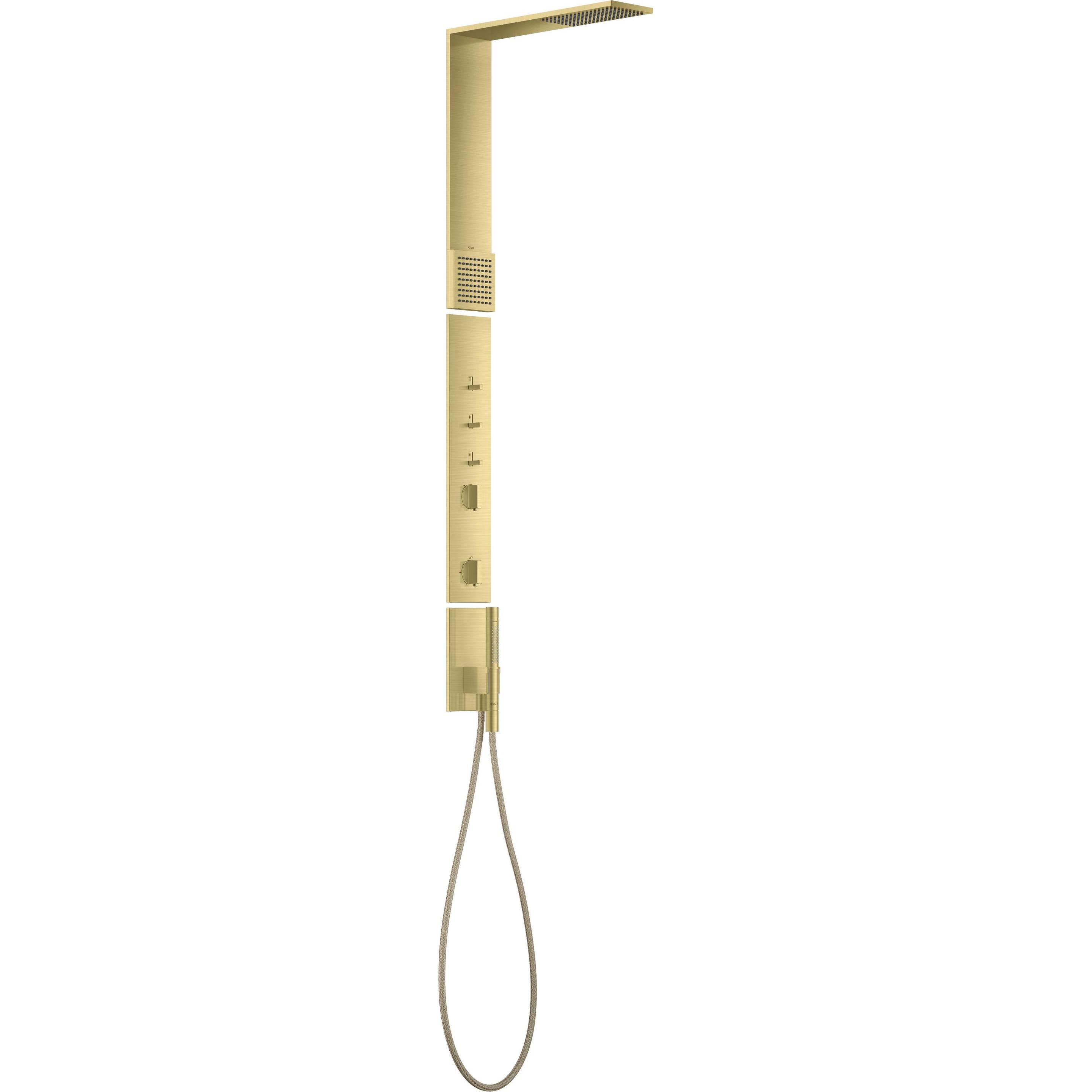 hansgrohe, Duschsystem, AXOR ShowerComposition Duschpaneel, mit Thermostat, Kopfbrause 110/220, Schulterbrause, in