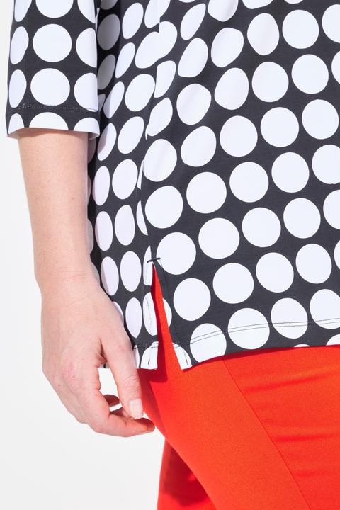 Immagine prodotto Ulla Popken Maglia, pois, linea ad A, girocollo, manica 3/4, cotone Pima (46, 48)