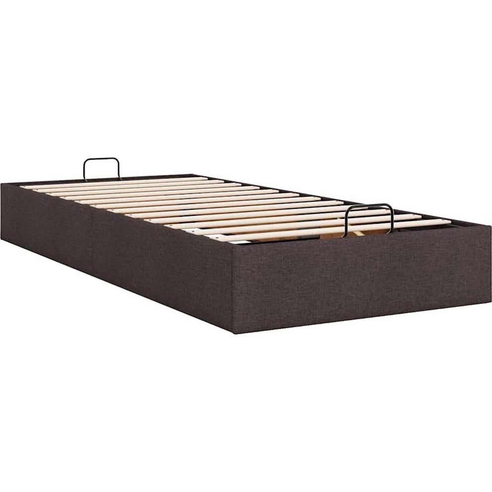 VidaXL, Bett, Ottoman-Bett ohne Matratze Dunkelbraun 100x200 cm Stoff (100 x 200 cm)