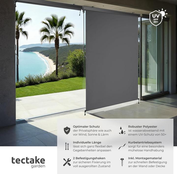 Actual product image tectake Vertical awning Eloise with 2 wall brackets (1.20 m)