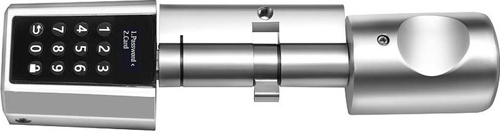 Actual product image VisorTech Electronic WLAN door lock cylinder with transponder & numeric code (Electronic numerical code, Key card)