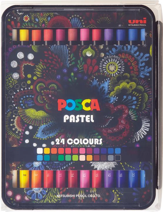 Image du produit Posca Pastel KPA-100 Set de 24 crayons de cire assortis (Assortiment, 24 x)