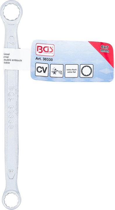 Image du produit BGS Clé polygonales double embouts extra plate 6 x 7 mm (7 mm, 6 mm)