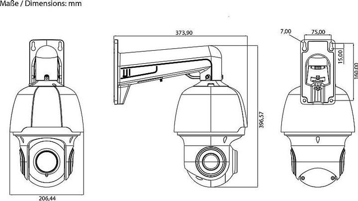 Produktbild Eneo INP-75A0033MIB IP-Kamera 5MP T/N PTZ PoE IP66