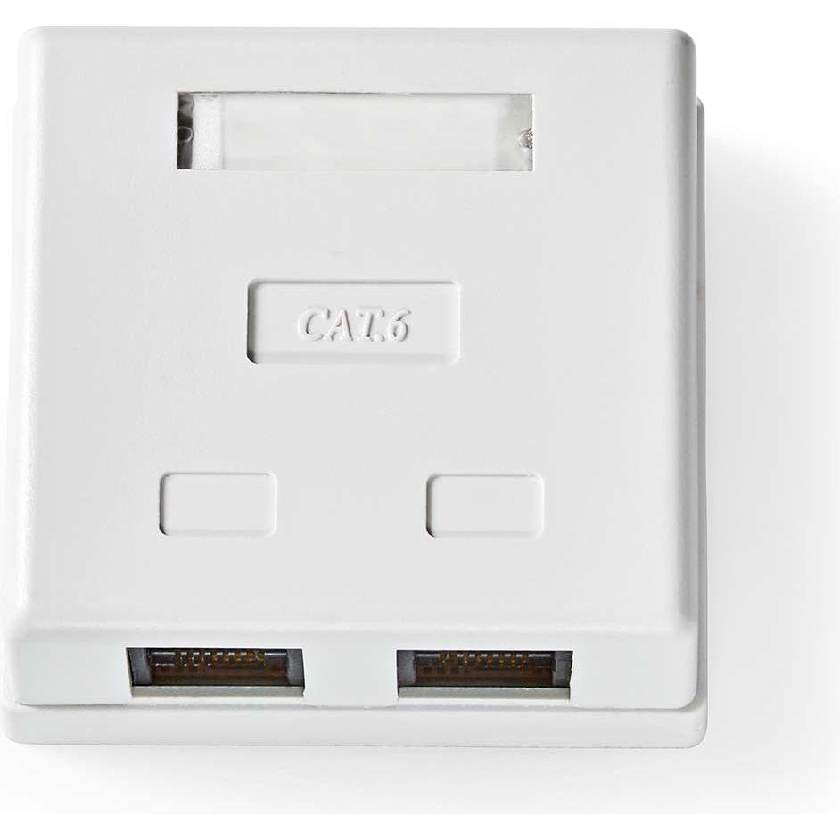 Nedis, Steckdose, Netzwerk-Wanddose - An der Wand - 2-Port Port(s) - UTP CAT6 - Gerade - Buchse - Vergoldet - PV