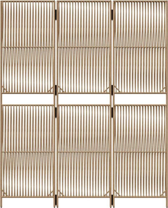 Produktbild vidaXL Paravent 5-tlg. Beige Poly Rattan,Farbe: Beige,Material: Poly