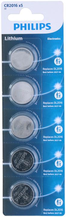 Produktbild Philips Buttoncell 5pcs CR2016 (5 Stk., CR2016)
