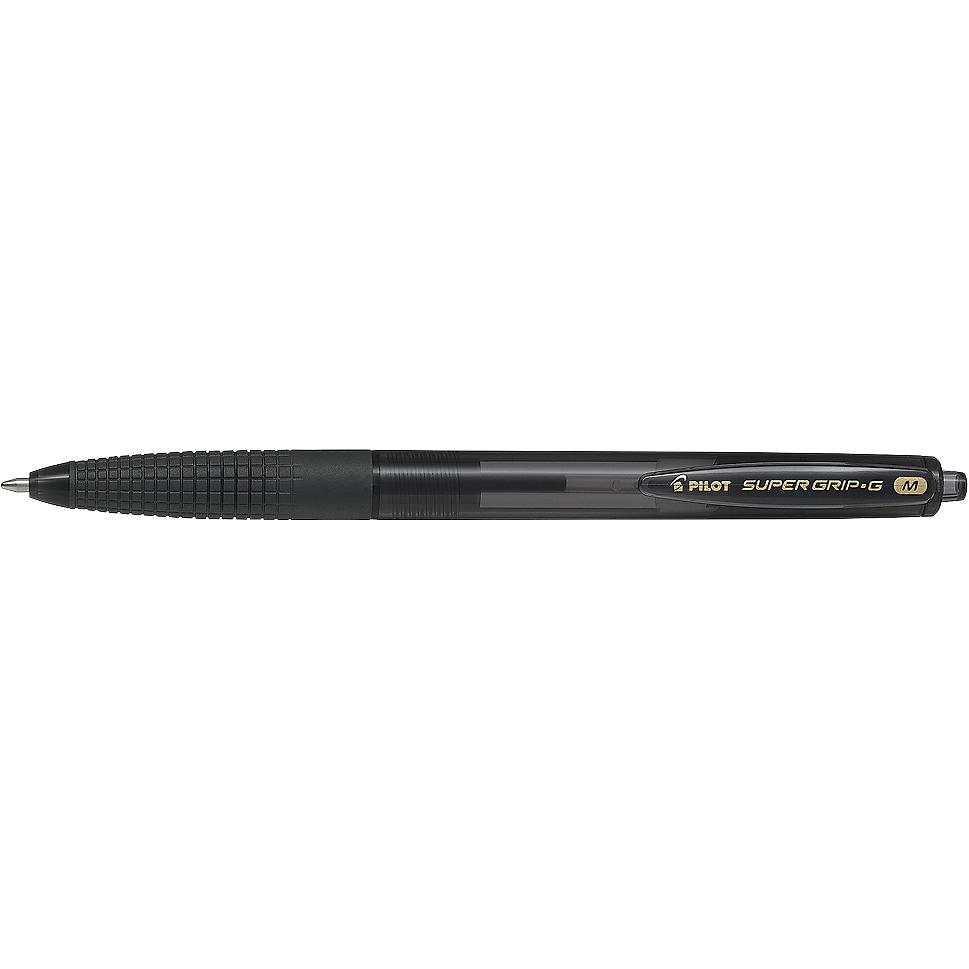 Pilot, Schreibstifte, Kugelschreiber Super Grip G 2036, Strichstärke M, 12 Stück, diverse Farben (Schwarz, 12 x)