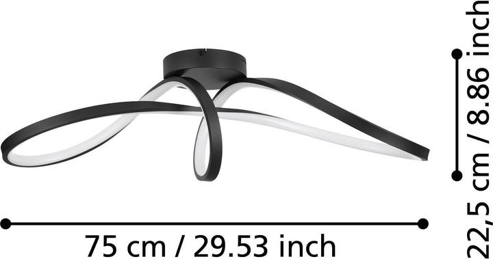 Produktbild EGLO Calarossa-Z Ceiling Lamp - Black 70.5x23 - RGB + TW - Zigbee, Bluetooth (2500 lm)