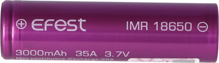 Immagine prodotto Efest Batteria Purple IMR 18650 / uscita di corrente 35A (Flat Top) (1 pz., 18650, 3000 mAh)