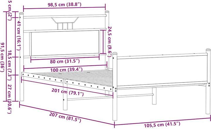 Image du produit vidaXL Bettgestell (100 x 200 cm)