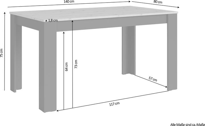 Produktbild ByLiving Nori (140 x 80 x 75 cm)
