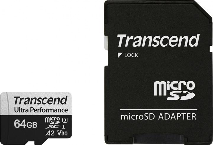 Produktbild Transcend SD microSD Card SDXC USD340S w/adapter (64 GB, microSDXC, U3, UHS-I)