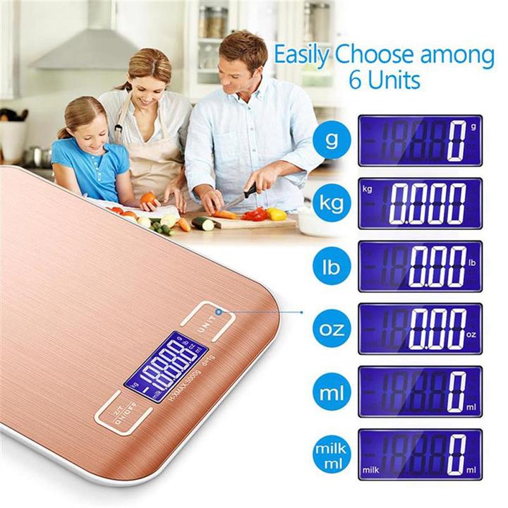 Actual product image Intirilife Digital Kitchen Scale in ROSÉ GOLD