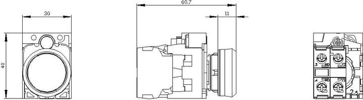 Produktbild Siemens Illuminated pushbutton, 22mm, white