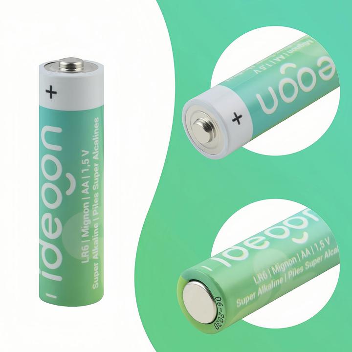 Image du produit Ideoon 100er-Pack Super Alkaline Batterien AA / LR06 (Mignon), 1,5 Volt (100 pcs, AA)