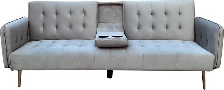Produktbild HTI-Living Schlafsofa Eris Velvet Grau mit Becherhalter
