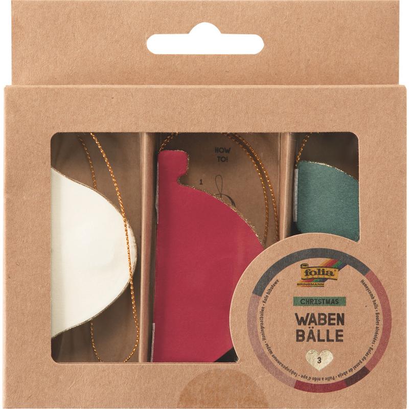 Thumbnail - Folia Wabenb„lle CHRISTMAS, 3er Set Kugeln