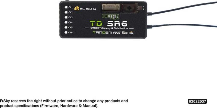 FrSky Tandem-Empfänger TD-SR6 2,4 GHz/868 MHz