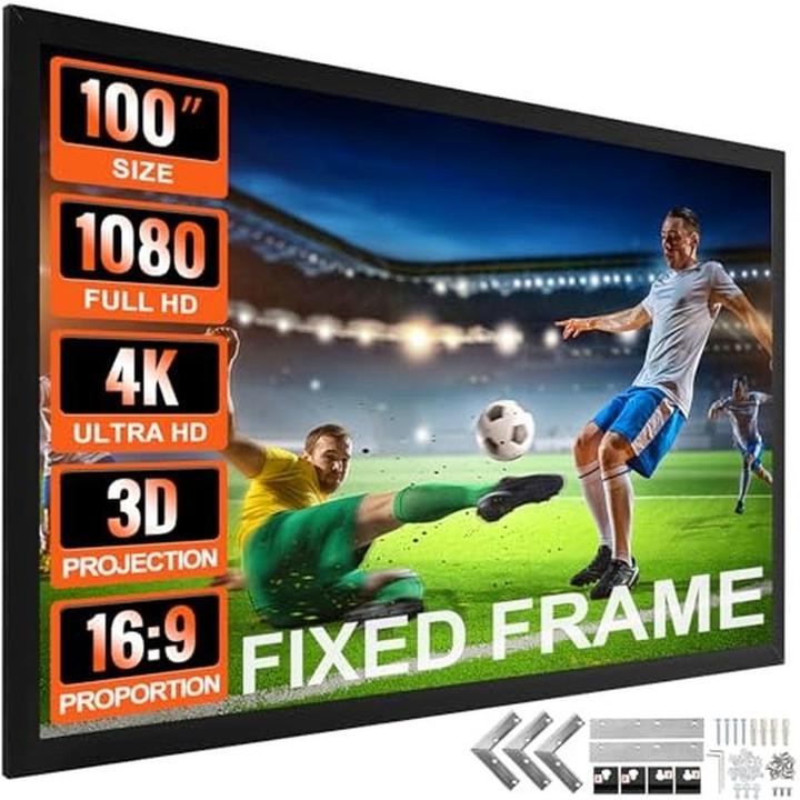 Actual product image Vevor Projector Screen Fixed Frame (100", 16:9)