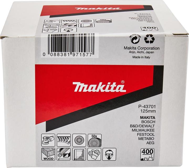Produktbild Makita Schleifpapier mit Klett Ø 125mm Korn 400 ( 50 Stück ) (400)