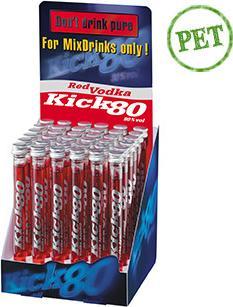 Immagine prodotto Kick 80 Scatola di vodka rossa / (36 x 2 cl)