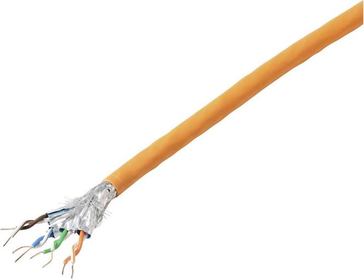 Tru Components TC-11008836 Network cable CAT 7 S/FTP 4 x 2 x 0.24mm² CPR-Dca certified Orange 30 (S/FTP, CAT7, 305 m)