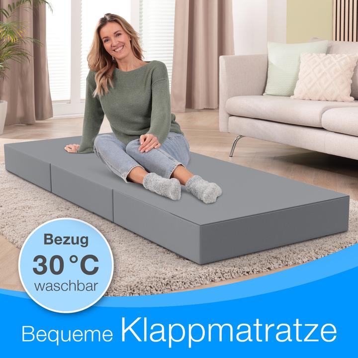 Produktbild Bestschlaf Klappmatratze, 3-teilige Faltmatratze, Reisebett, Gästematratze (75 x 195 cm, Schaumstoffkern)
