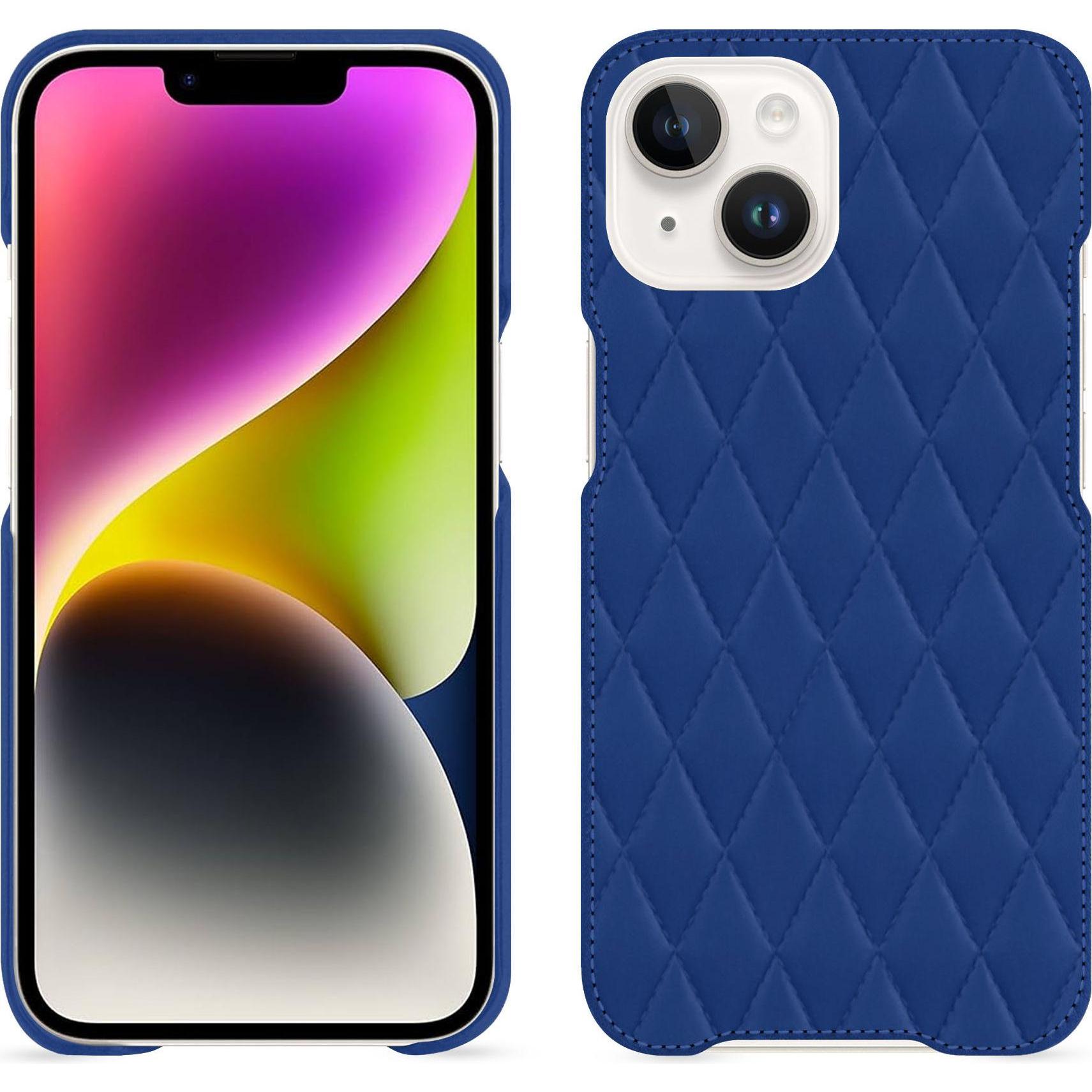 Noreve Lederschutzhülle (Apple iPhone 15 Plus), Smartphone Hülle, Blau