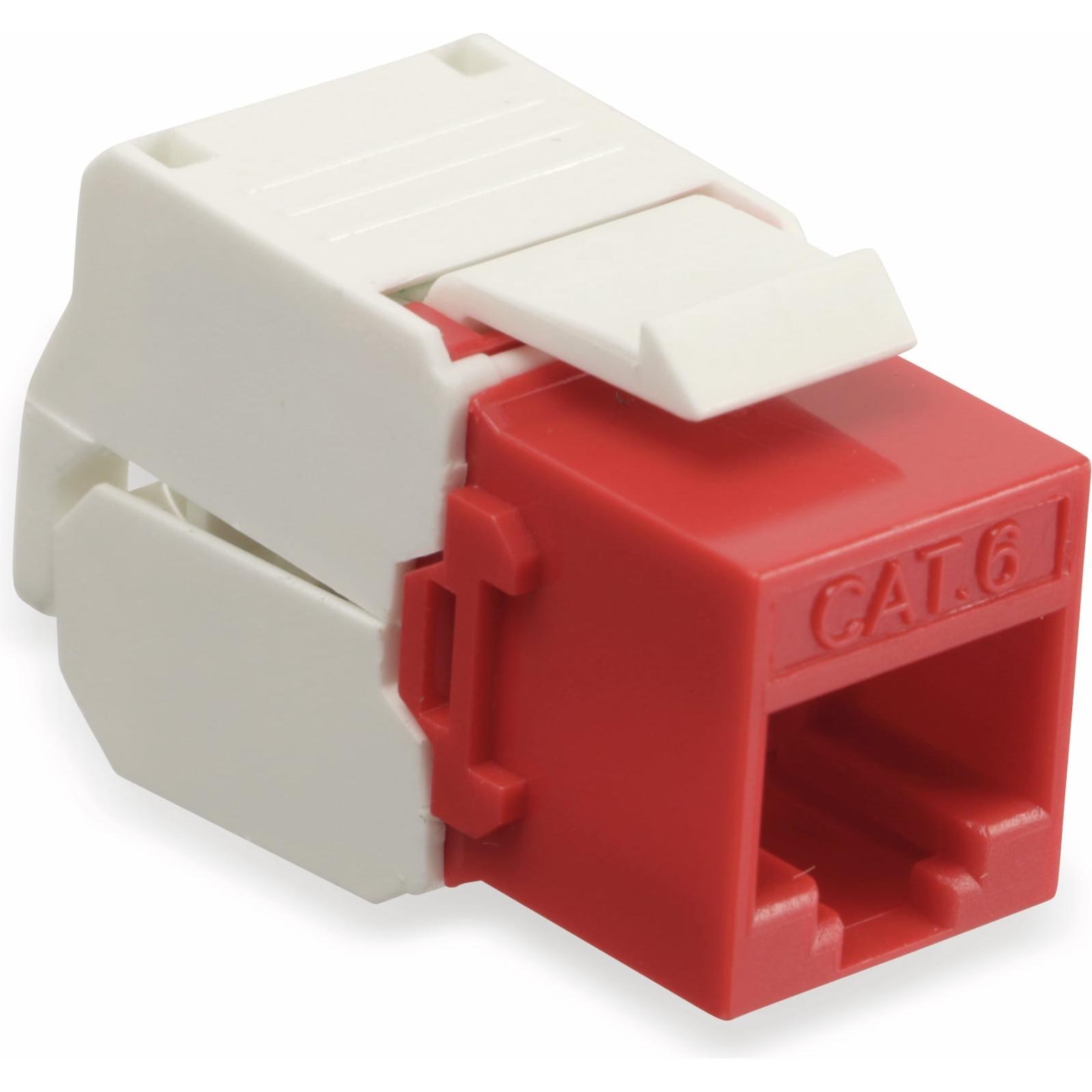 Red4Power Einbau-Modul KM-C6U-R, CAT.6, rot, Netzwerk Zubehör