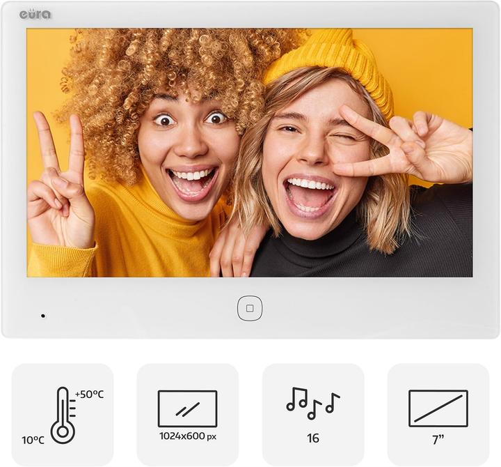 Immagine prodotto Eura 2-Draht Video Türsprechanlage VDP-49A3-2TY weiss Tuya (Cablato, WiFi)