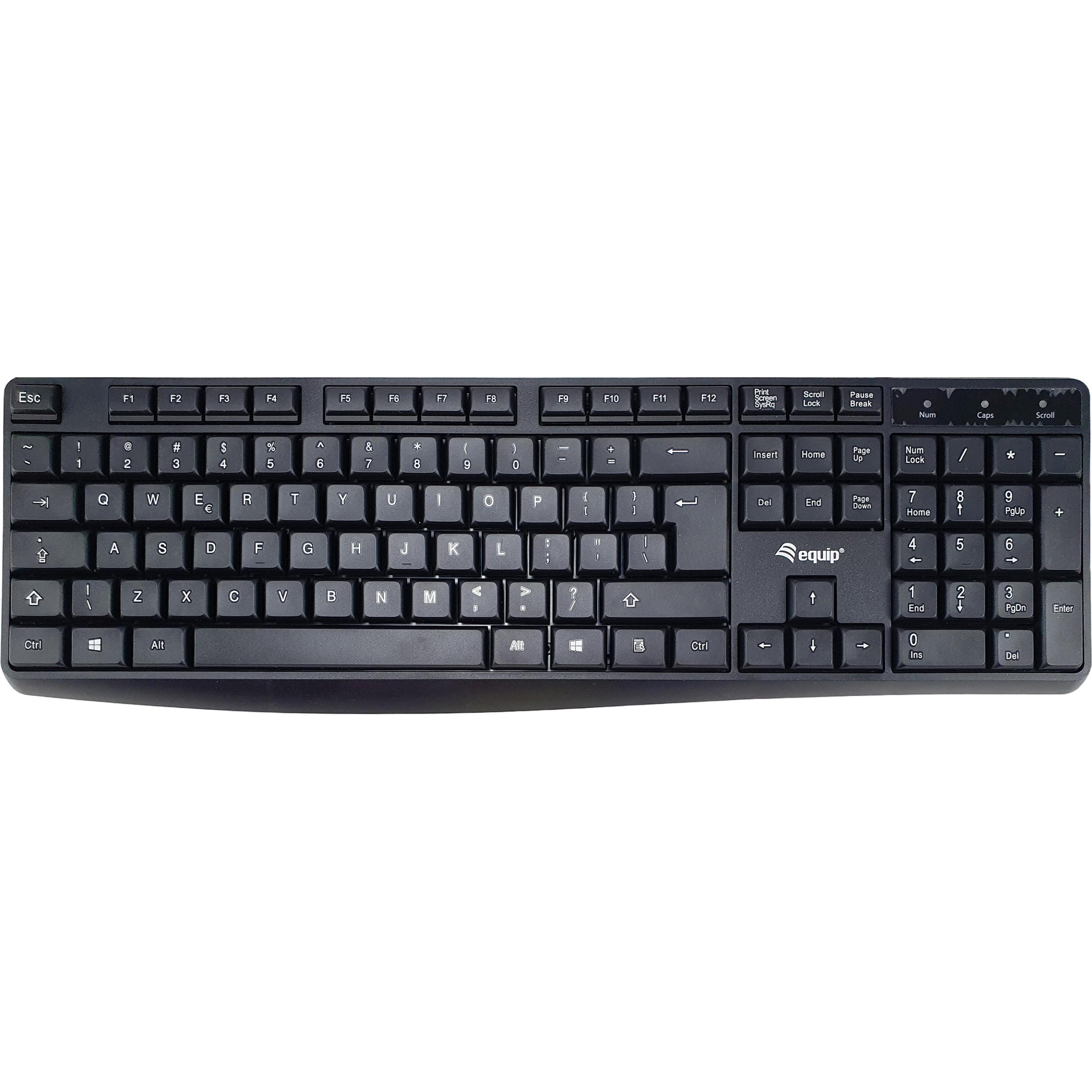 equip Kabelgebundene USB Keyboard schwarz,US Layout (US, Kabelgebunden), Tastatur, Schwarz