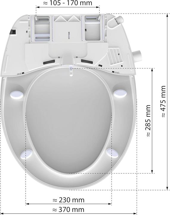 Actual product image Eisl WC seat Shower toilet attachment Soft-close mechanism Quick Release EDDW01 White